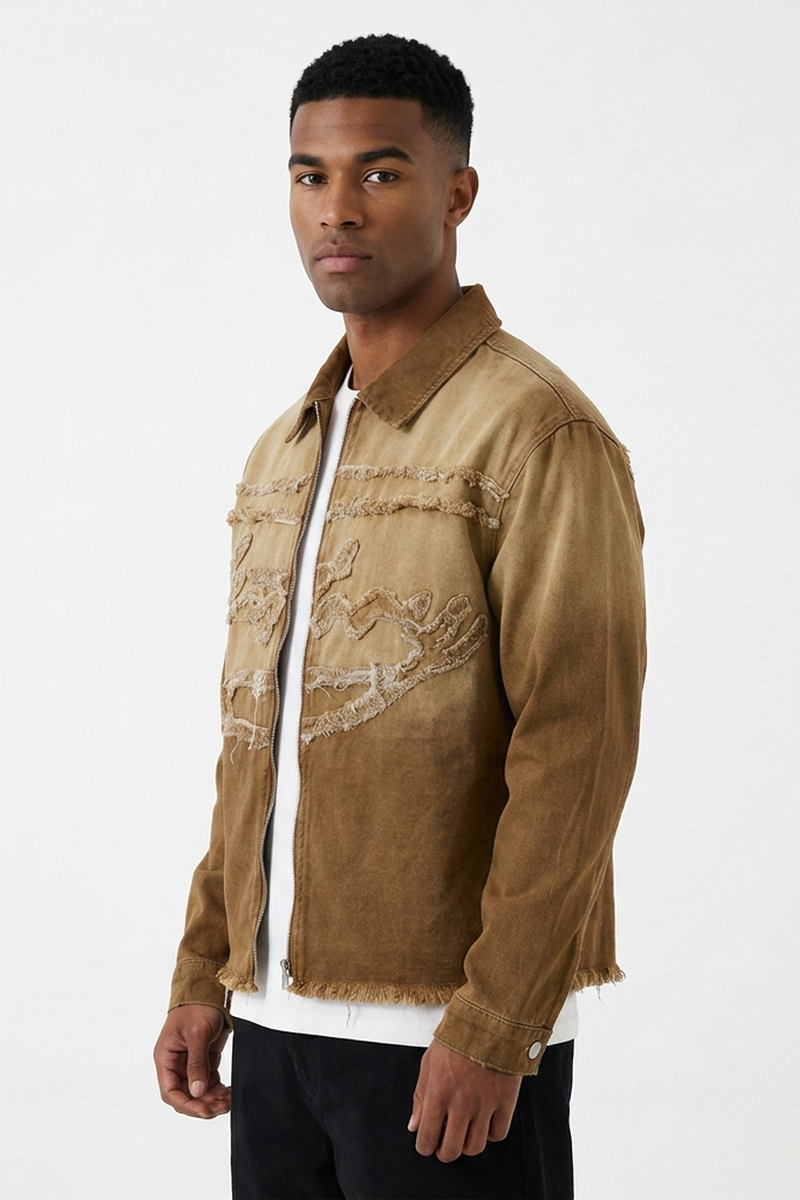 Men's Vintage Washed Denim Trucker Jacket