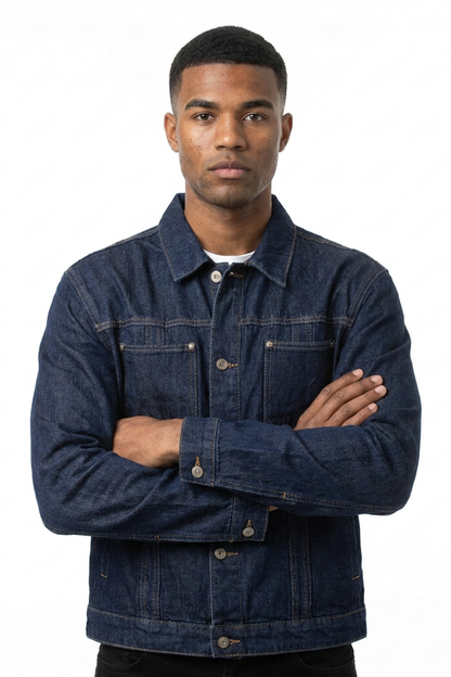 Men's 100% Cotton Vintage Casual Denim Jacket