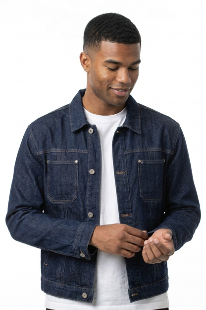 Men's 100% Cotton Vintage Casual Denim Jacket