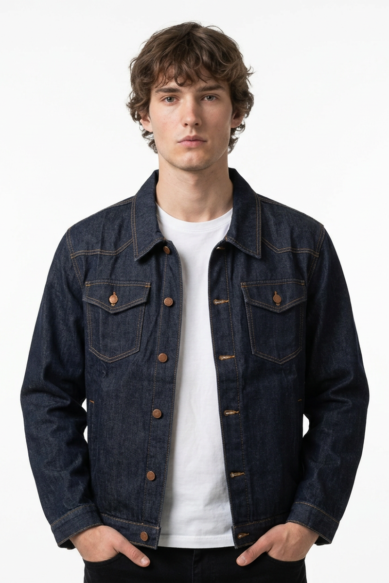 Men's Classic Wash Raw Denim Jacket