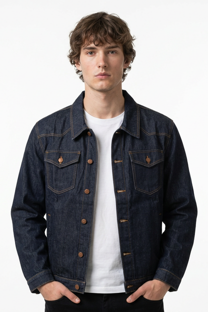 Men's Classic Wash Raw Denim Jacket