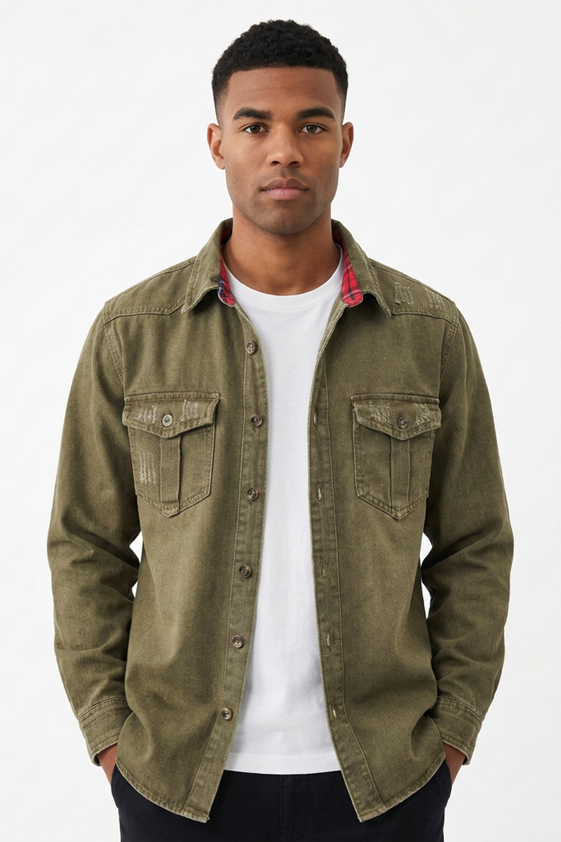Men's Vintage Washed Denim Jacket