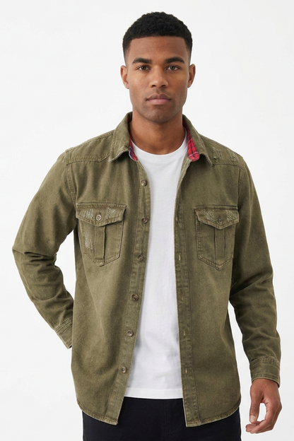 Men's Vintage Washed Denim Jacket