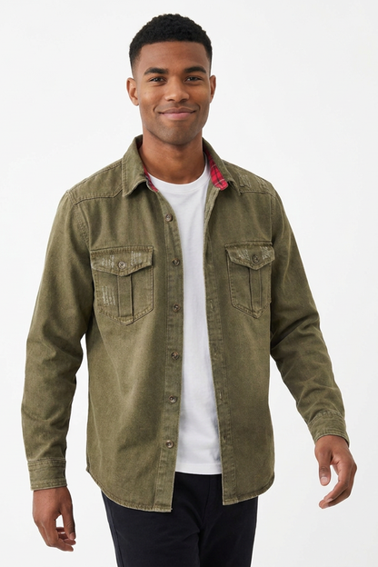 Men's Vintage Washed Denim Jacket