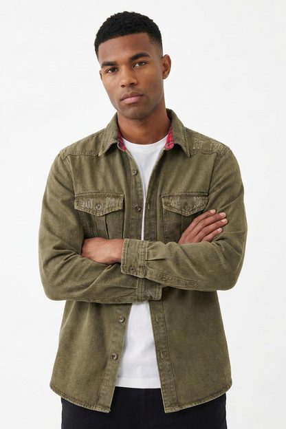 Men's Vintage Washed Denim Jacket