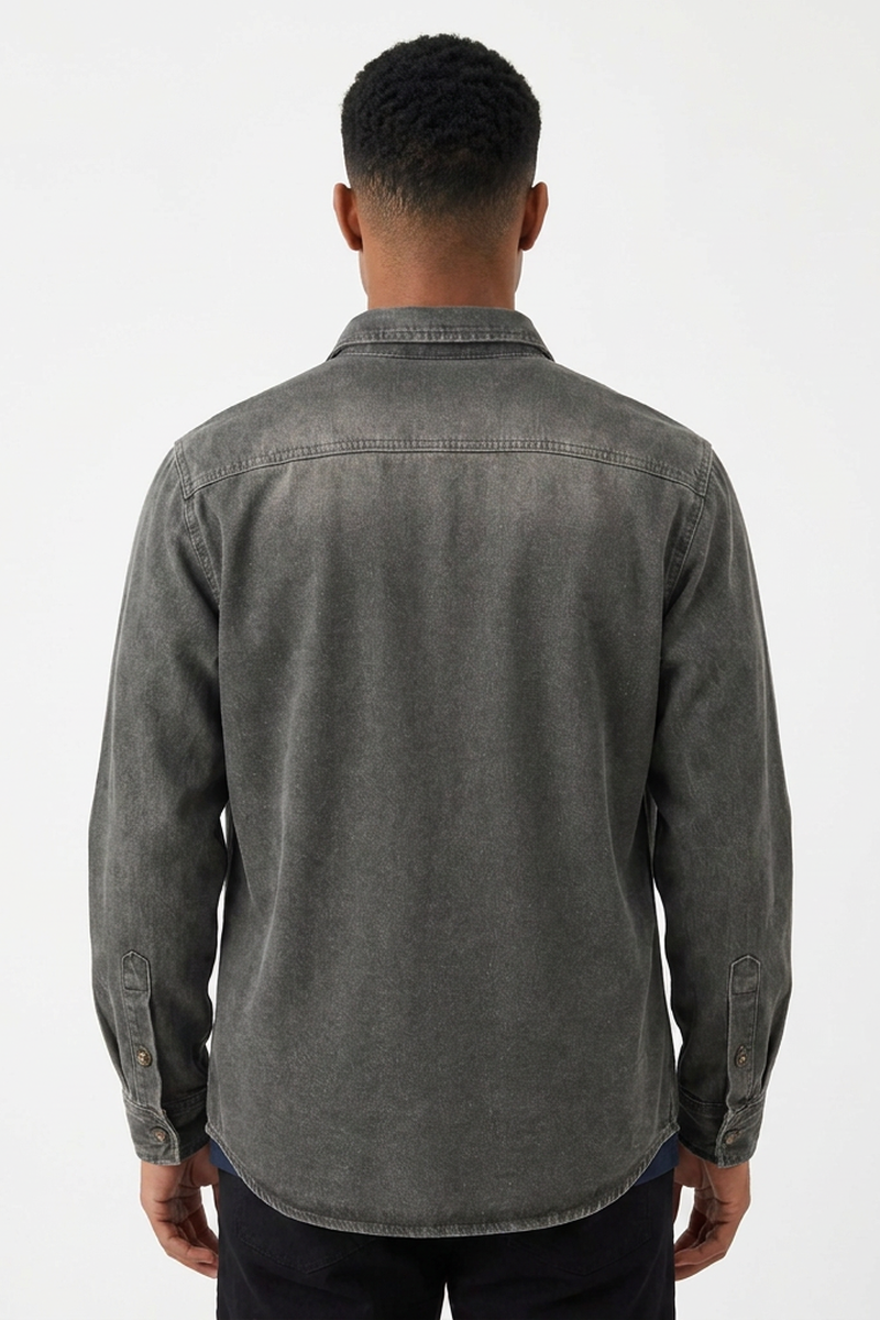 Men's Vintage Grey Washed Denim Jacket