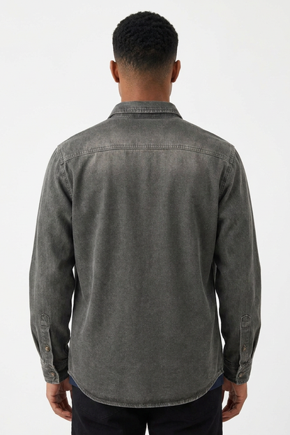 Men's Vintage Grey Washed Denim Jacket