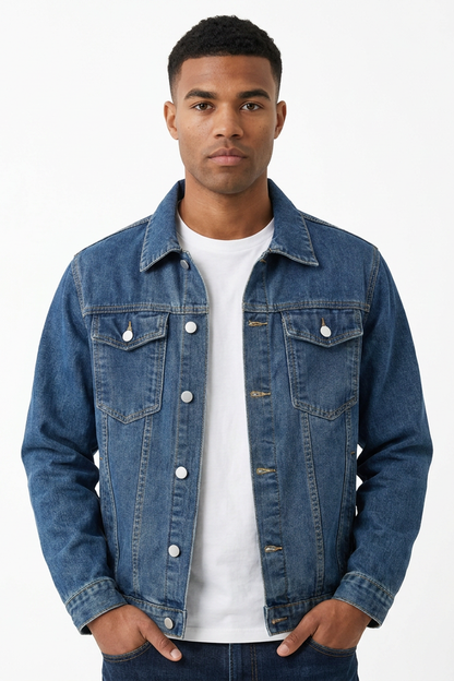 Men's Classic Blue Washed Denim Jacket