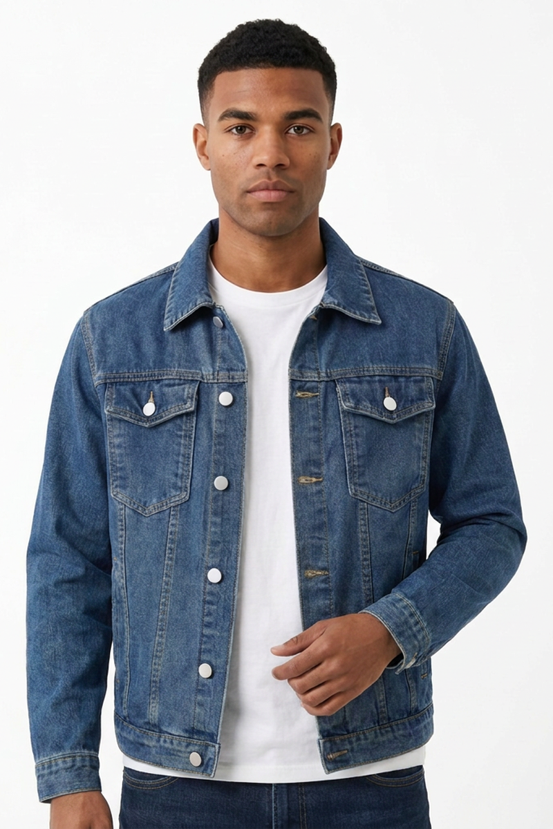 Men's Classic Blue Washed Denim Jacket