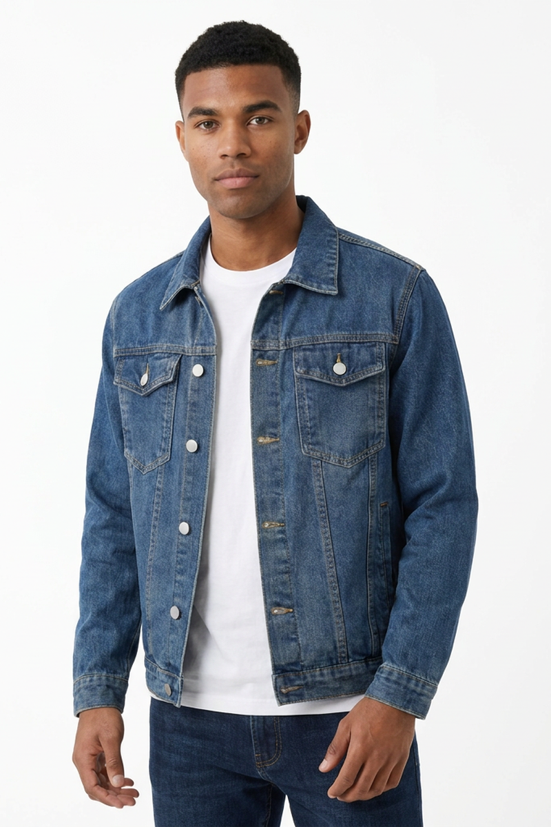 Men's Classic Blue Washed Denim Jacket