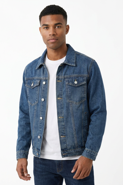 Men's Classic Blue Washed Denim Jacket