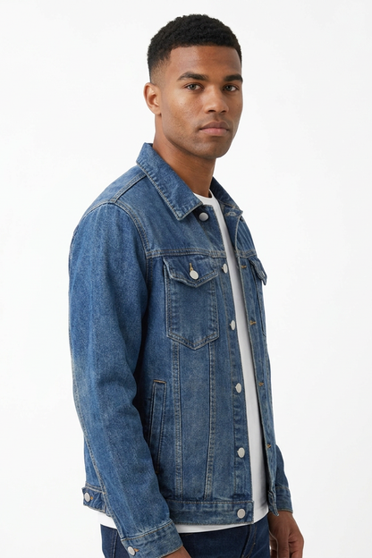 Men's Classic Blue Washed Denim Jacket