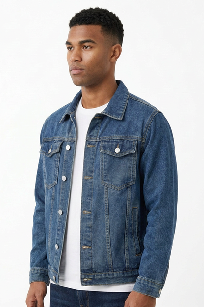 Men's Classic Blue Washed Denim Jacket