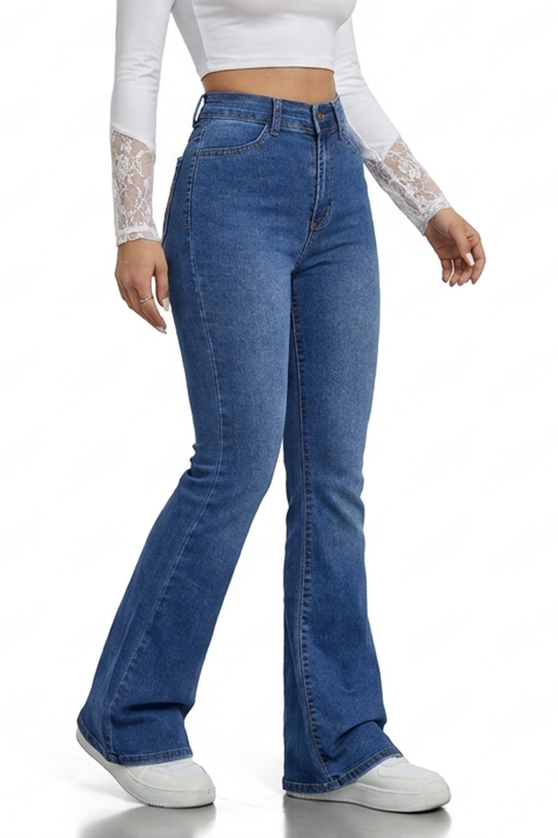 Women's Blue Vintage Stretch Flare Jeans