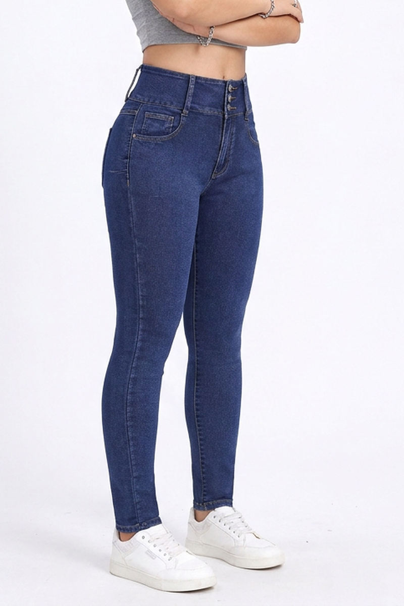Women's Blue High-Waisted Stretch Skinny Jeans