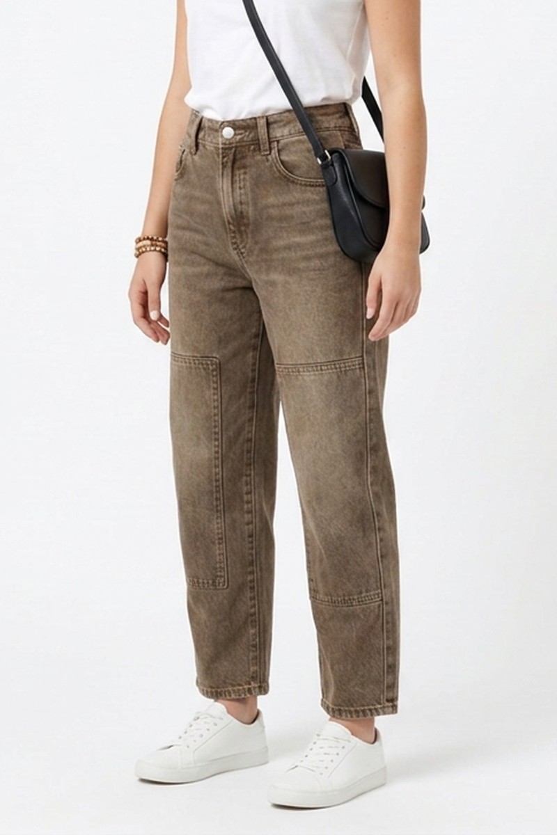 Women's Vintage Casual Paneled Straight-Leg Jeans