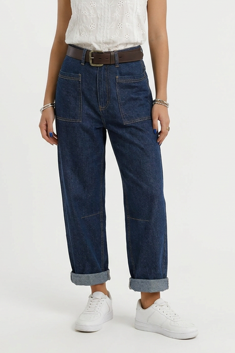 Women's Vintage Casual Washed Straight-Leg Jeans