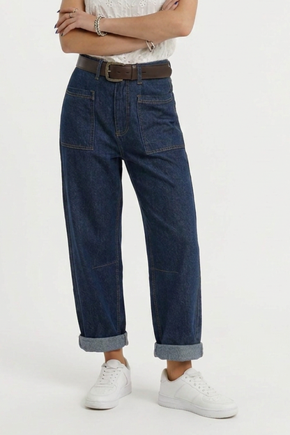 Women's Vintage Casual Washed Straight-Leg Jeans