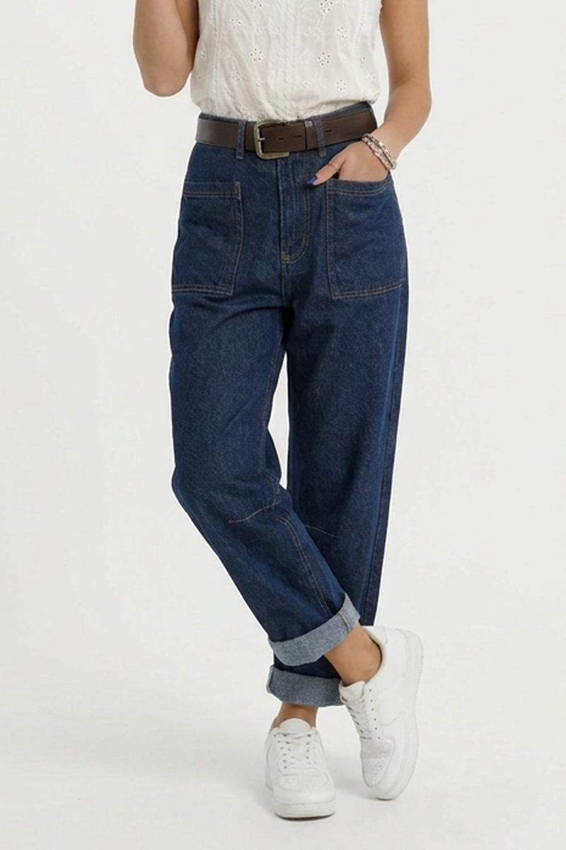 Women's Vintage Casual Washed Straight-Leg Jeans